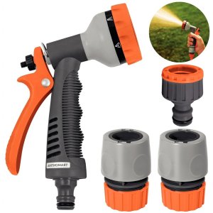 Esguicho Hidropistola 6 Jatos Mangueira Jardim + Engate Rápido 1/2" + Bico Torneira Engate Rápido |