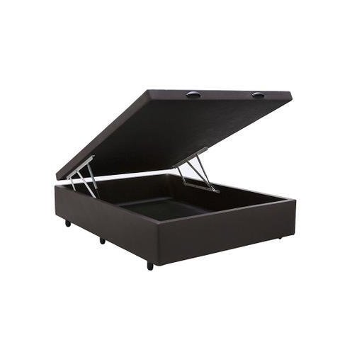 Base Cama Box Baú Casal Sintético Marrom Serra Negra 42x138x188