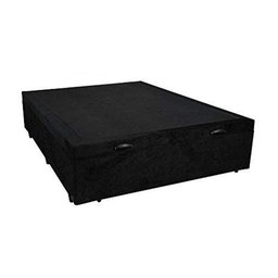 Base Cama Box Baú Casal Suede Preto Serra Negra 42x138x188 - 2