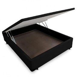 Base Cama Box Baú Casal Suede Preto Serra Negra 42x138x188 - 1