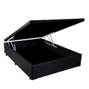 Ver imagem 1 de Base Cama Box Baú Casal Sintético Preto Serra Negra 42x138x188