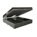 Ver imagem 1 de Cama Box Baú Casal Colchão Espuma D33 + Box Bipartido Sintético Cinza Serra Negra 62x138x188