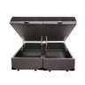 Cama Box Baú Casal Colchão Espuma D33 + Box Bipartido Sintético Marrom Serra Negra 62x138x188 - 1