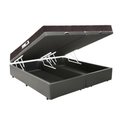 Ver imagem 1 de Cama Box Baú Casal Colchão Espuma D33 + Box Bipartido Sintético Cinza Serra Negra 59x138x188