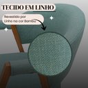 Ver imagem 4 de Kit 2 Poltronas Lith Linho Verde Bambu Madeira Maciça Ergônomica & Sofisticada