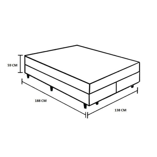 Cama Box Baú Casal Colchão Espuma D33 + Box Bipartido Suede Marrom Serra Negra 59x138x188 - 5
