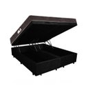 Ver imagem 1 de Cama Box Baú Casal Colchão Espuma D33 + Box Bipartido Suede Preto Serra Negra 56x138x188