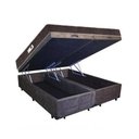 Ver imagem 1 de Cama Box Baú Casal Colchão Espuma D33 + Box Bipartido Suede Marrom Serra Negra 56x138x188
