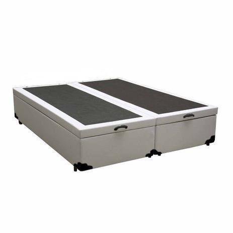 Cama Box Baú Casal Colchão Classic Mola Ensacada + Box Bipartido Sintético Branco Serra Negra 70x138 - 3