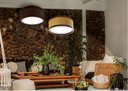 Ver imagem 2 de Pendente Antares Rattan de Madeira Redondo Madeluz 60x18 cm Freijó