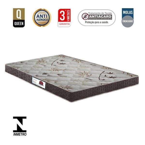 Cama Box Baú Casal Colchão Classic Mola Ensacada + Box Bipartido Suede Bege Serra Negra 70x138x188 - 5
