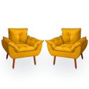 Ver imagem 1 de Kit 2 Poltrona Opala para Sala Confortável e Reforçada Suede