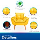 Ver imagem 3 de Kit 2 Poltrona Opala para Sala Confortável e Reforçada Suede