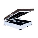 Ver imagem 1 de Cama Box Baú Casal Colchão Espuma D45 + Box Bipartido Sintético Branco Serra Negra 62x138x188
