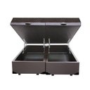 Ver imagem 2 de Cama Box Baú Casal Colchão Espuma D45 + Box Bipartido Sintético Marrom Serra Negra 62x138x188
