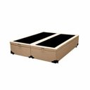 Ver imagem 2 de Cama Box Baú Casal Colchão Espuma D45 + Box Bipartido Sintético Bege Serra Negra 62x138x188