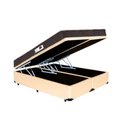 Ver imagem 1 de Cama Box Baú Casal Colchão Espuma D45 + Box Bipartido Sintético Bege Serra Negra 62x138x188