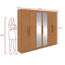 Ver imagem 3 de Guarda-Roupa Casal Easy Slim 6 Portas com Espelho Amêndoa Clean