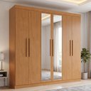 Ver imagem 1 de Guarda-Roupa Casal Easy Slim 6 Portas com Espelho Amêndoa Clean