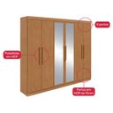 Ver imagem 4 de Guarda-Roupa Casal Easy Slim 6 Portas com Espelho Amêndoa Clean