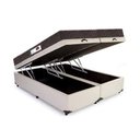 Ver imagem 1 de Cama Box Baú Casal Colchão Espuma D45 + Box Bipartido Suede Bege Serra Negra 62x138x188