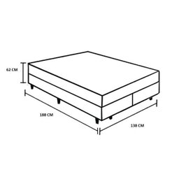 Cama Box Baú Casal Colchão Espuma D45 + Box Bipartido Suede Bege Serra Negra 62x138x188 - 6