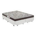 Ver imagem 1 de Cama Box Casal Colchão Espuma D33 Bordado + Box Bipartido Sintético Branco Serra Negra 55x138x188