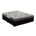 Ver imagem 1 de Cama Box Casal Colchão Espuma D33 Bordado + Box Bipartido Sintético Preto Serra Negra 55x138x188