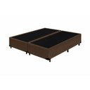 Ver imagem 2 de Cama Box Casal Colchão Espuma D33 Bordado + Box Bipartido Suede Marrom Serra Negra 55x138x188