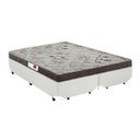 Ver imagem 1 de Cama Box Casal Colchão Espuma D33 Bordado + Box Bipartido Sintético Branco Serra Negra 52x138x188