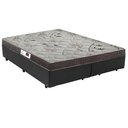Ver imagem 1 de Cama Box Casal Colchão Espuma D33 Bordado + Box Bipartido Sintético Cinza Serra Negra 52x138x188