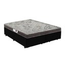 Ver imagem 1 de Cama Box Casal Colchão Espuma D33 Bordado + Box Bipartido Sintético Preto Serra Negra 52x138x188