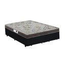 Ver imagem 1 de Cama Box Casal Colchão Espuma D33 Bordado + Box Bipartido Suede Preto Serra Negra 52x138x188
