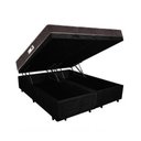 Ver imagem 1 de Cama Box Baú Casal Colchão Top Line Mola Bonnel + Box Bipartido Suede Preto Serra Negra 66x138x188