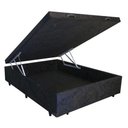 Ver imagem 2 de Cama Box Baú Casal Colchão Espuma D33 + Box Suede Preto Serra Negra 59x138x188