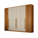 Ver imagem 1 de Guarda Roupas 6 Portas Anapolis Ripado S/pes Valverde Cinamomo/off White