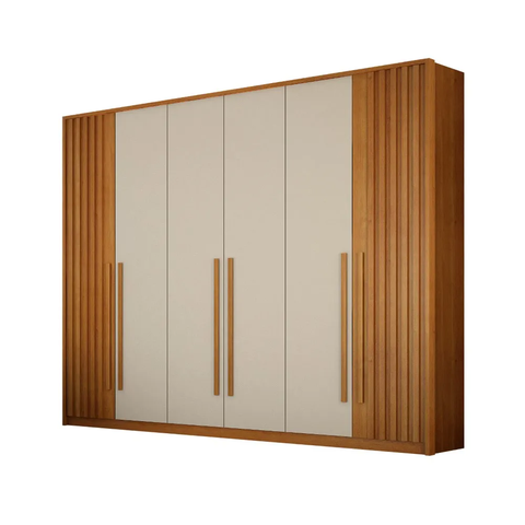 Guarda Roupas 6 Portas Anapolis Ripado S/pes Valverde Cinamomo/off White