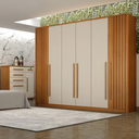 Ver imagem 3 de Guarda Roupas 6 Portas Anapolis Ripado S/pes Valverde Cinamomo/off White