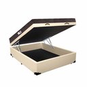 Ver imagem 1 de Cama Box Baú Casal Colchão Espuma D33 + Box Sintético Bege Serra Negra 62x138x188