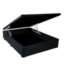 Ver imagem 2 de Cama Box Baú Casal Colchão Espuma D33 + Box Sintético Preto Serra Negra 62x138x188