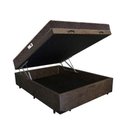 Ver imagem 1 de Cama Box Baú Casal Colchão Espuma D33 + Box Suede Marrom Serra Negra 62x138x188