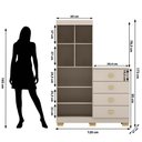 Ver imagem 5 de Cômoda Guarda-roupa Cristal 4 Gavetas 2 Portas Fendi - Vila Rica