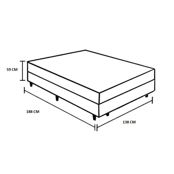 Cama Box Baú Casal Colchão Espuma D33 + Box Sintético Bege Serra Negra 59x138x188 - 5