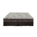 Ver imagem 1 de Cama Box Casal Colchão Espuma D33 Bordado + Box Bipartido Sintético Marrom Serra Negra 58x138x188