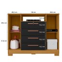 Ver imagem 3 de Cômoda Sapateira Rack para Quarto 2 Portas 4 Gavetas Madri Carvalho Americano/Preto