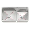 Ver imagem 3 de Kit Cuba Dupla Nápoles Aço Inox 304 Calha Oragnizadora Aço Inox e Torneira Milão Monocomando Goldenx