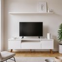 Ver imagem 1 de Rack com Prateleira 180cm MDF Branco Dallas - On Móveis