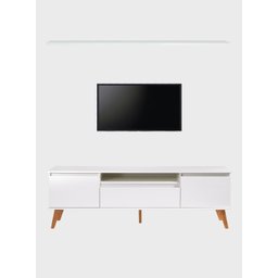 Rack com Prateleira 180cm Mdf Branco Dallas - On Móveis - 6
