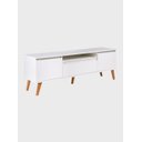 Ver mais imagens de Rack com Prateleira 180cm Mdf Branco Dallas - On Móveis