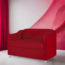 Ver imagem 3 de Namoradeira Decorativa Reforçada Recepção Suede Vermelho